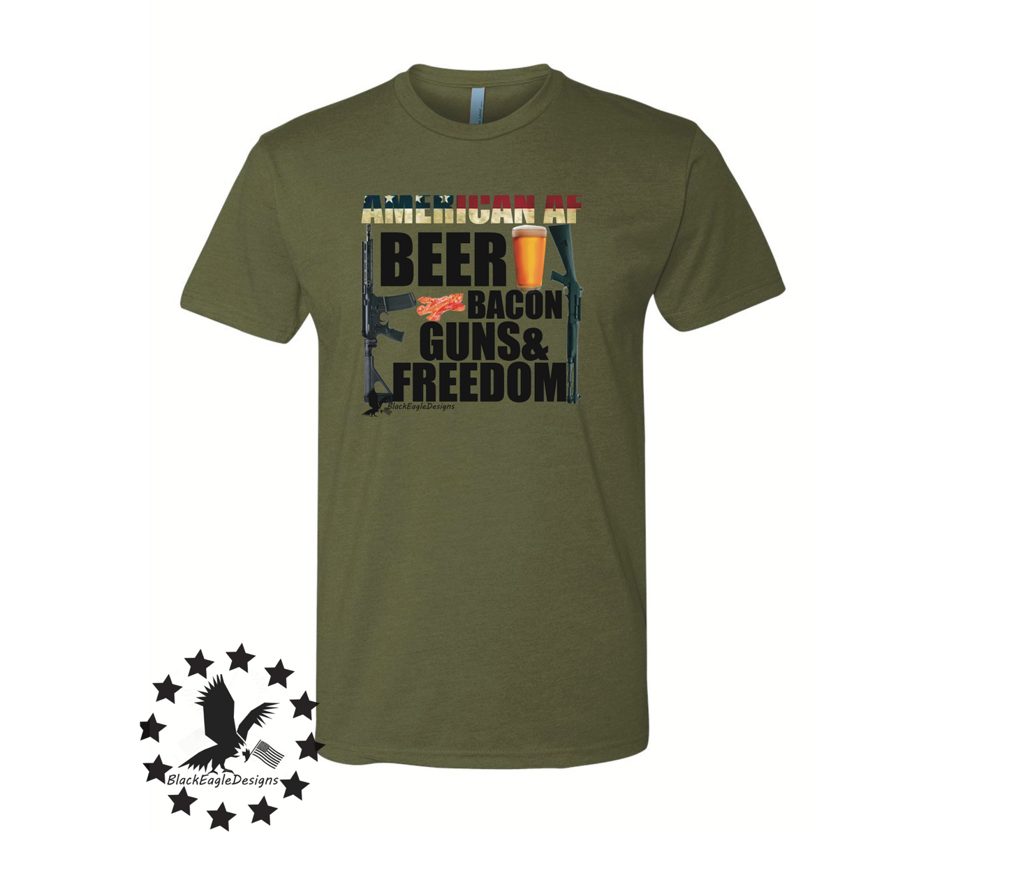 Beer Bacon Guns And Freedom - Black Eagle Apparel